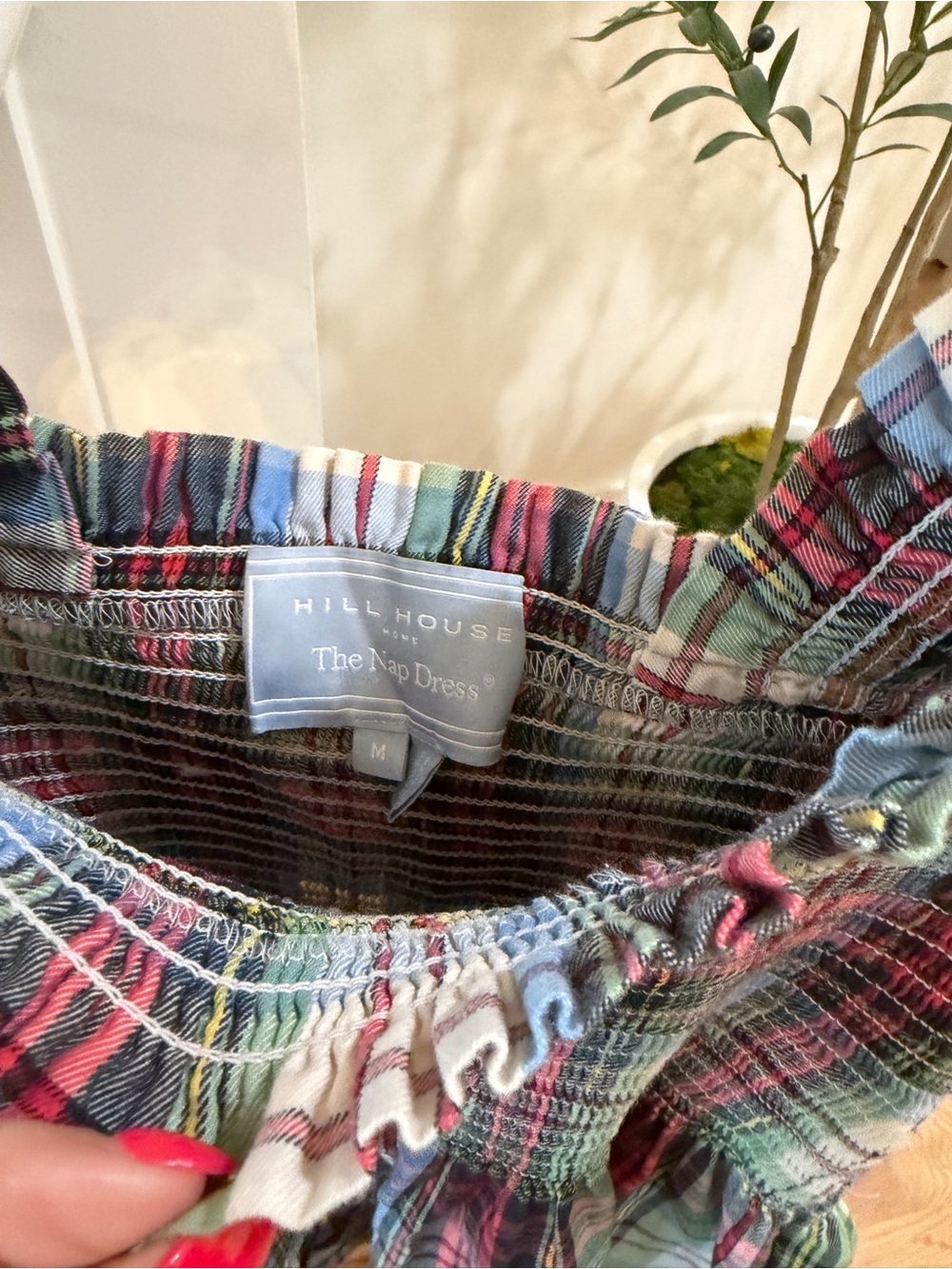 Hill House White Tartan Ellie Nap Dress - size medium - Picture 4 of 4